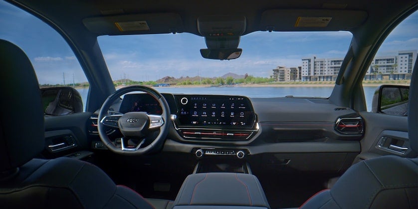 Internal View of 2023 Chevrolet Silverado EV, showcasing the dashboard.